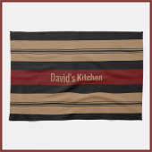 Elegant Red Black en Gold Bold Striped Kitchen Theedoek