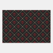 Elegant Red, Black en Gold  Patronen Inpakpapier Vel (Voorkant 3)