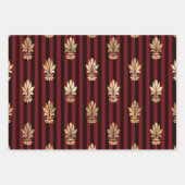 Elegant Red, Black en Gold  Patronen Inpakpapier Vel (Voorkant 2)