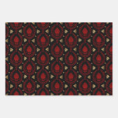 Elegant Red, Black en Gold  Patronen Inpakpapier Vel (Voorkant)