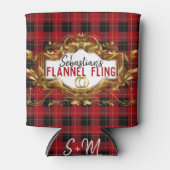 Elegant Red & Black Flannel | Plegweddenschap Blikjeskoeler (Voorkant)