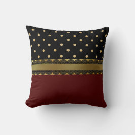 Elegant Red, Black & Gold Filigree Scallop Pattern Kussen