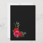 Elegant Red Black Gold Floral Wedding Kaart (Achterkant)