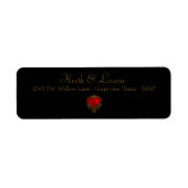 Elegant Red Black Gold Weduwlabel Etiket (Voorkant)