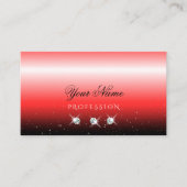 Elegant Red Black Gradient Sparkle Jewels Modern Visitekaartje (Voorkant)