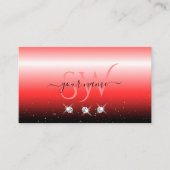 Elegant Red Black Gradient Sparkle Jewels Monogram Visitekaartje (Voorkant)