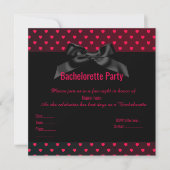 ELEGANT RED BLACK hart BACHELORETTE INVITATIE Kaart (Voorkant)