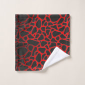 ELEGANT RED BLACK LEOPARD CHEETAH ANIMAAL PRINT BAD HANDDOEK (Wasdoekje)