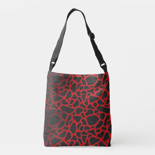 ELEGANT RED BLACK LEOPARD CHEETAH ANIMAAL PRINT CROSSBODY TAS (Achterkant)