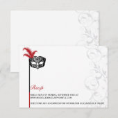 Elegant Red Black Masquerade Information Kaart (Voorkant / Achterkant)