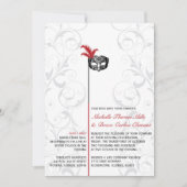 Elegant Red Black Masquerade Wedding Invitations Kaart (Voorkant)