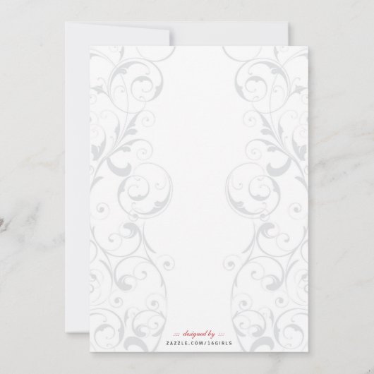 Elegant Red Black Masquerade Wedding Invitations Kaart (Achterkant)