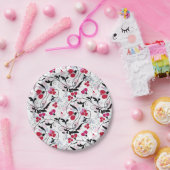 Elegant  Red Black Ornamental Florence Papieren Bordje (Feest)