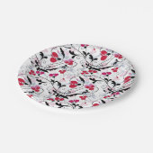 Elegant  Red Black Ornamental Florence Papieren Bordje (Gekanteld)