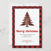 Elegant Red Black Plaid Holiday Greeting Card Feestdagenkaart (Voorkant)