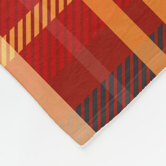 Elegant Red Black Plaid Monogram Custom Fleece Deken (Hoek)