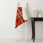 Elegant Red Black Plaid Monogram Custom  Sherpa Deken (In situ)