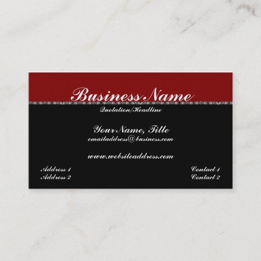 Elegant Red & Black Visitekaartjes (Voorkant)