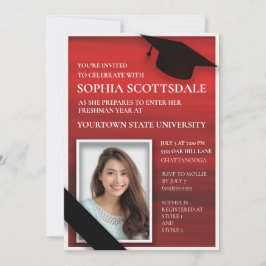 Elegant Red Black White College Trunk Party Foto Kaart