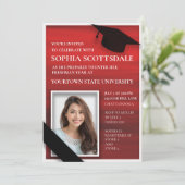 Elegant Red Black White College Trunk Party Foto Kaart (Staand voorkant)