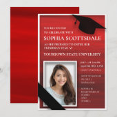 Elegant Red Black White College Trunk Party Foto Kaart (Voorkant / Achterkant)