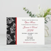 elegant Red Black White Corporate party Uitnodigin Kaart (Staand voorkant)