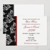 elegant Red Black White Corporate party Uitnodigin Kaart (Voorkant / Achterkant)