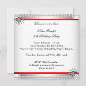 Elegant Red Black White Damask Pearl Party Kaart (Achterkant)