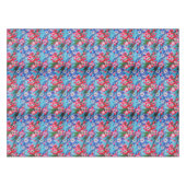 Elegant Red Blue en White Flower Aqua Tafelkleed (Voorkant (Horizontaal))