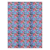 Elegant Red Blue en White Flower Aqua Tafelkleed (Voorkant)