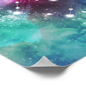 Elegant Red Blue Waterverf Nebula Sagittarius Poster (Hoek)