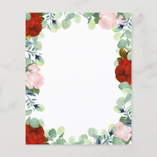 Elegant Red Blush Roos Greenery Wedding Invitation (Achterkant)