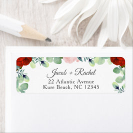 Elegant Red Blush Rozen Greenery Wedding Etiket