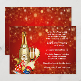 Elegant Red Bohek licht nieuwe jaren Eve Party Kaart