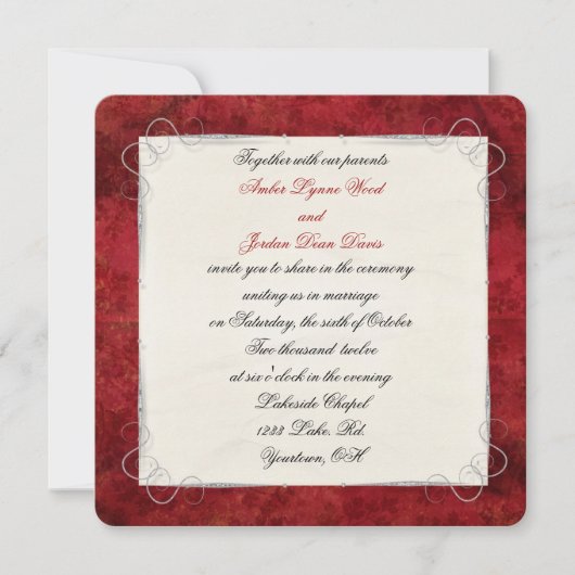 Elegant Red Border Kaart (Voorkant)