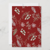 Elegant Red Botanical Merry 1 Photo Christmas Feestdagenkaart (Achterkant)