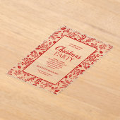 Elegant Red Botanicals Christmas Party Acryl Uitnodigingen (Laagn)