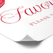 Elegant Red Bow Baby Shower Favors Sign Poster (Hoek)