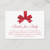 Elegant Red Bow Christmas Books For Baby Informatiekaartje (Voorkant)