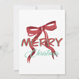 Elegant Red Bow Christmas Card Kaart
