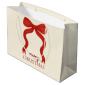 Elegant Red Bow Christmas Party -  Groot Cadeauzakje (Achterkant Gekanteld)
