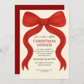Elegant Red Bow Christmas Party -  Kaart (Voorkant / Achterkant)