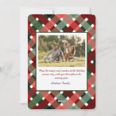 Elegant Red Bow Christmas Two Photo Feestdagenkaart (Achterkant)