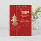 Elegant Red Bow, kerstboomkerstbedrijf Kaart (Staand voorkant)