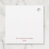 Elegant Red Bow Kerstfeest - Bedankjes Labels (Achterkant)