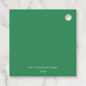 Elegant Red Bow Kerstfeest - Bedankjes Labels (Achterkant)