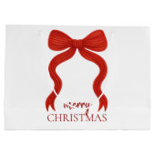 Elegant Red Bow Kerstfeest - Groot Cadeauzakje (Achterkant)