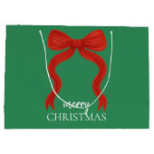 Elegant Red Bow Kerstfeest - Groot Cadeauzakje (Achterkant)