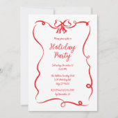 Elegant Red Bow kerstfeest Kaart