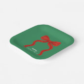 Elegant Red Bow Kerstfeest - Papieren Bordje (Gebogen)